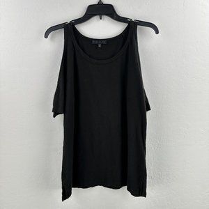 Sanctuary Womens Top Cold Shoulder Black T-shirt M Casual‎ Short Sleeve